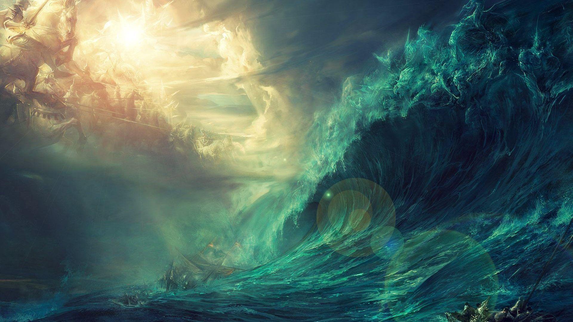 1920x1080 Free Sea Storm Wallpaper
