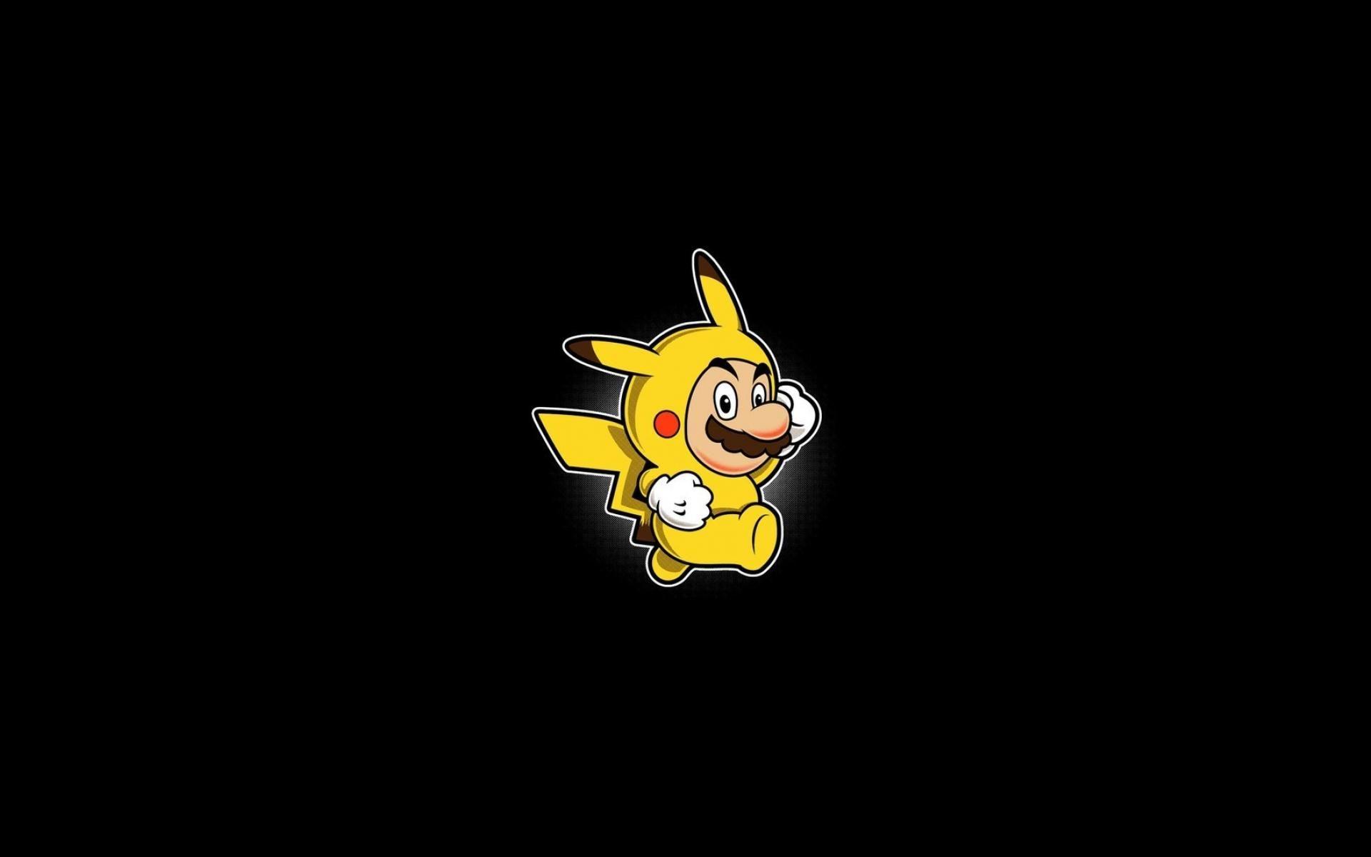 1920x1200 Mario pikachu pokemon trừu tượng hình nền nền đen