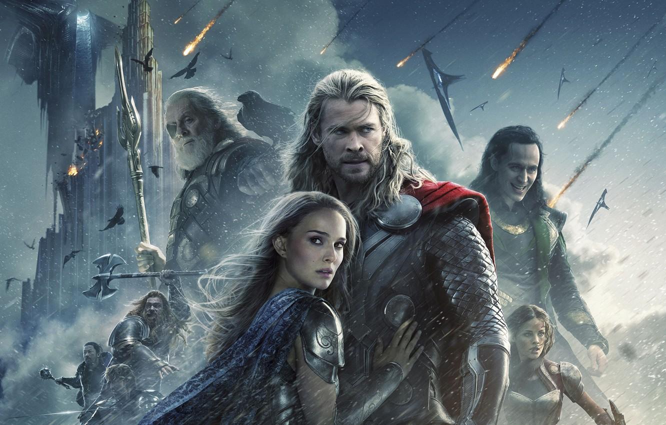 1332x850 Wallpaper fiction, Natalie Portman, Natalie Portman, comic, Thor, Chris Hemsworth, Chris Hemsworth, Jaimie Alexander, Loki, Tom Hiddleston, Tom Hiddleston, Anthony Hopkins, Anthony Hopkins, Odin, Thor 2: the dark Kingdom, Thor: The Dark