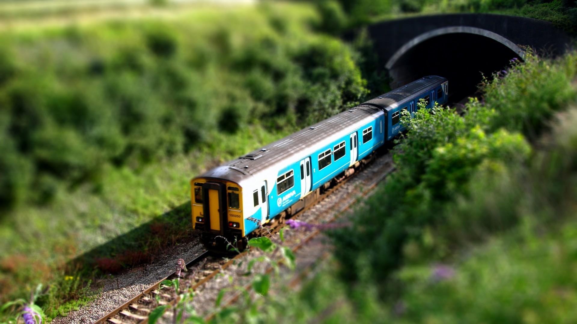 1920x1080 nature, blurred, toys, train, tilt shift Gallery HD Wallpaper