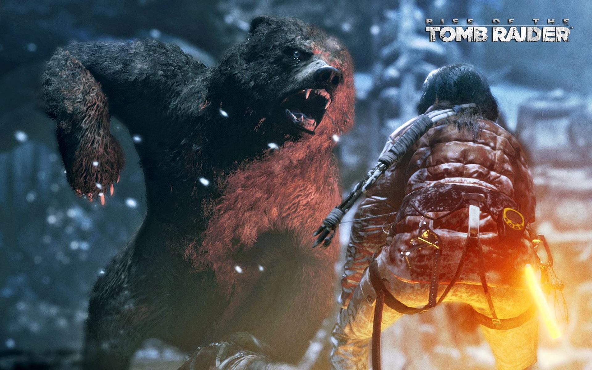 1920x1200 Wallpaper Rise of the Tomb Raider, angry bear 1920x1200 HD Picture, Image