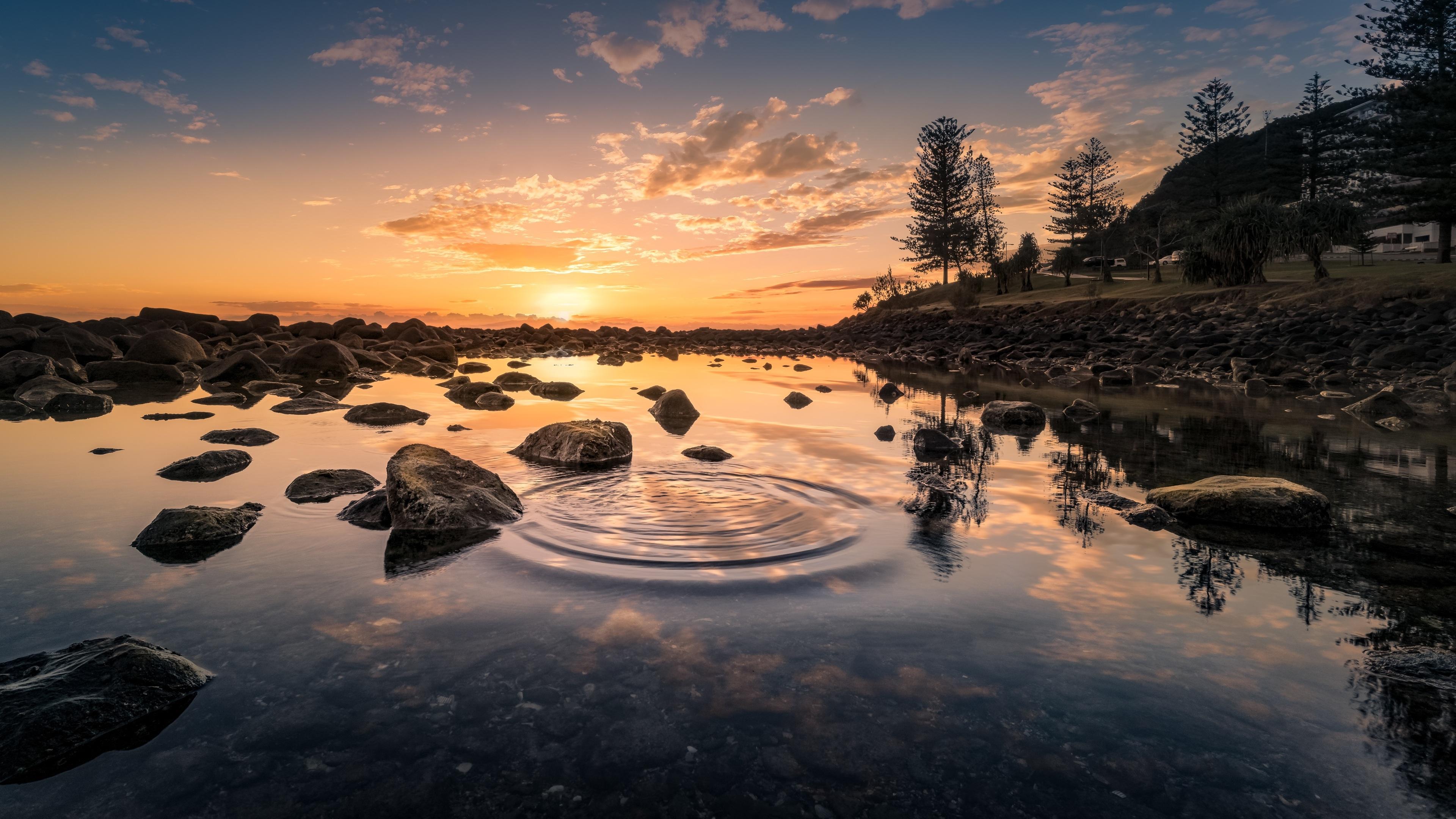 3840x2160 Wallpaper 4k Sky Scenic Landscape Water Reflection Rocks 4k Wallpaper
