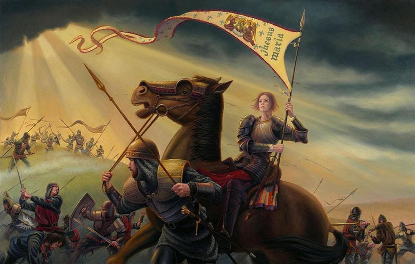 1332x850 Wallpaper Douglas, Allen, Saint Joan of Arc in the war with the British image for desktop, section живопись