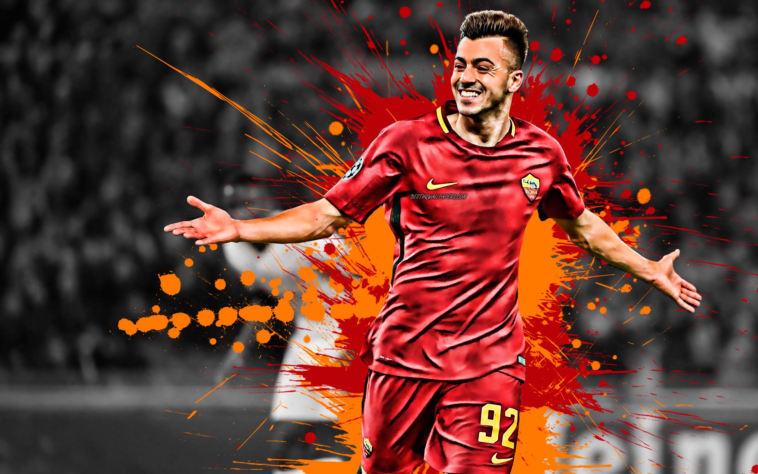 2560x1600 Download wallpaper Stephan El Shaarawy, AS Roma, Italian football player, striker, goal, joy, portrait, Serie A, Italy, Roma for desktop with resolution 2560x1600. High Quality HD picture wallpaper