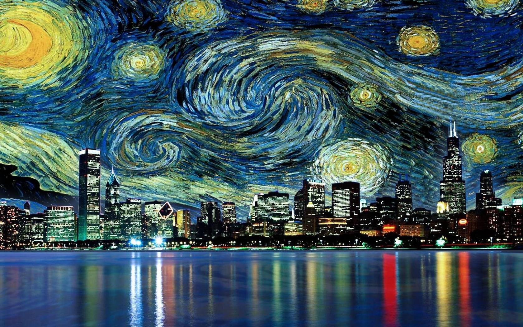1680x1050 The Starry Night Wallpaper