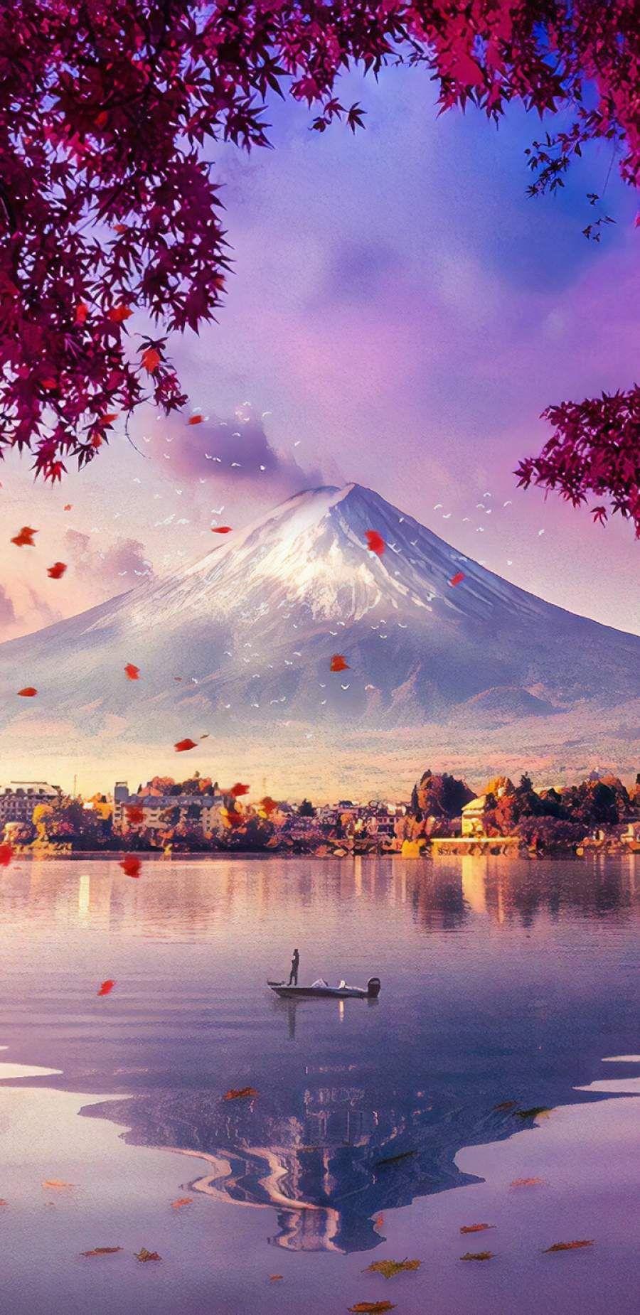900x1850 Mount Fuji View iPhone Wallpaper. Scenery wallpaper, Japanese wallpaper iphone, View wallpaper