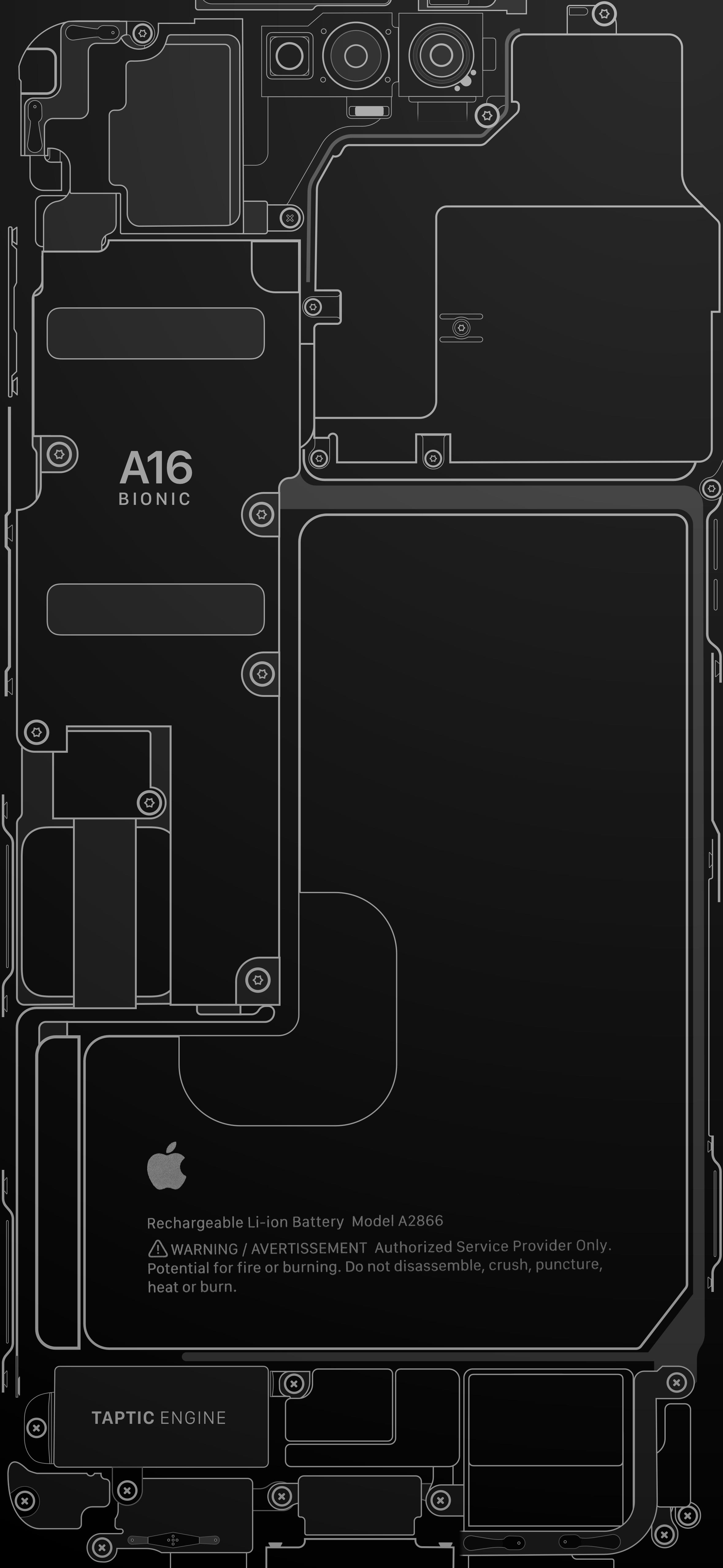 2358x5112 iPhone 14 Pro Wallpaper (Space Black)