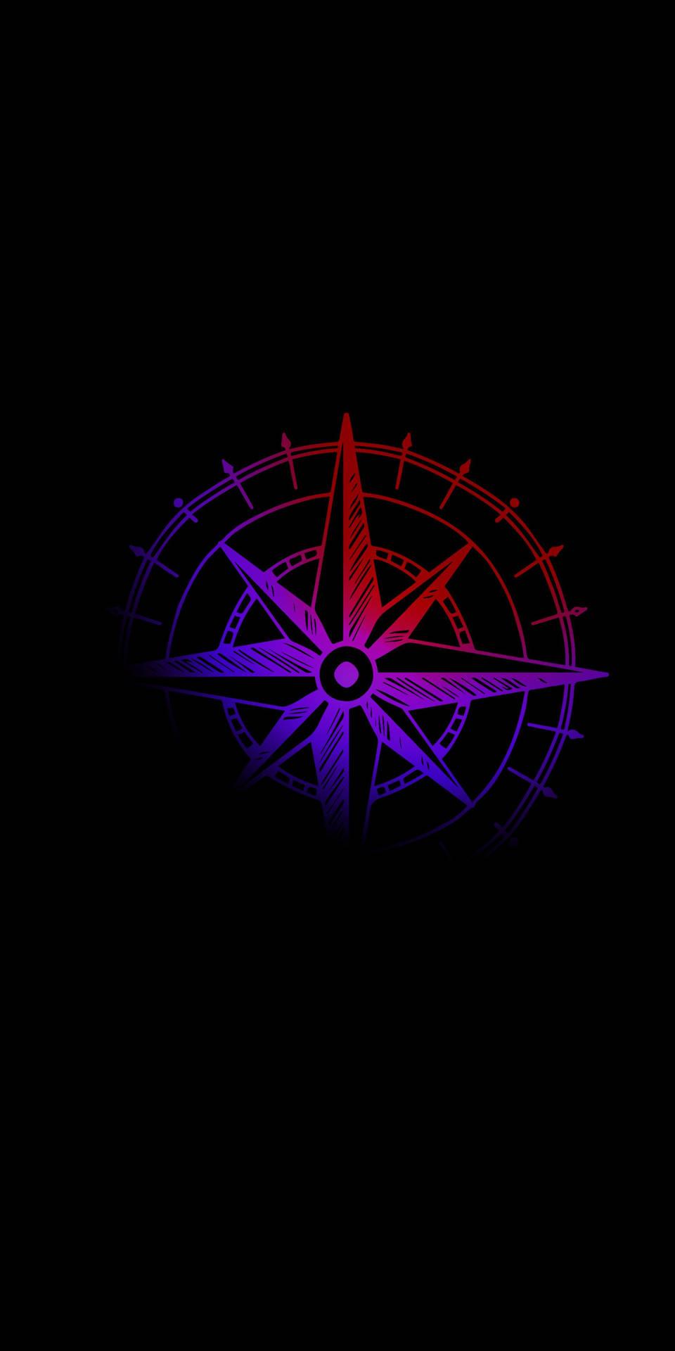 960x1920 Download Super Amoled Red Purple Compass Wallpaper