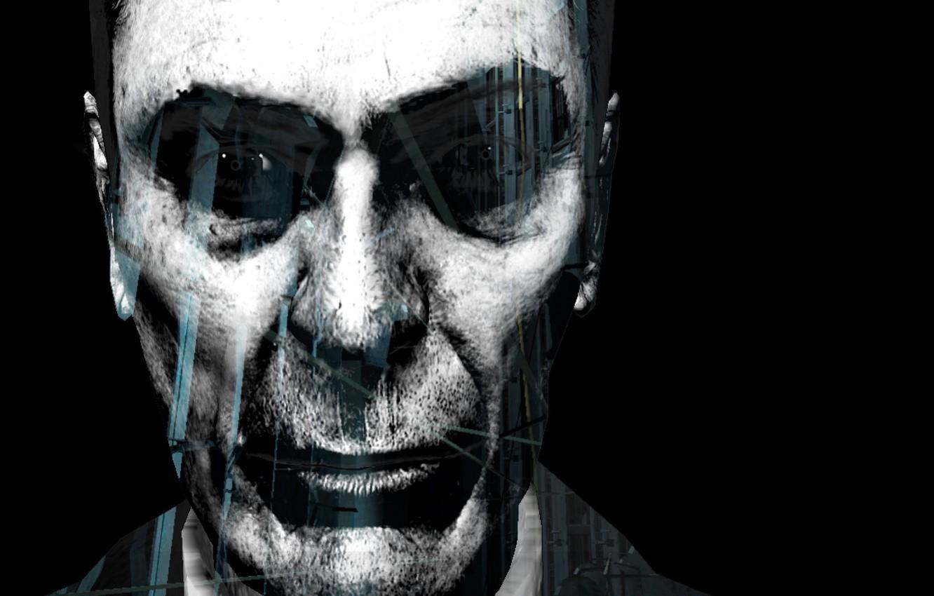 1332x850 Wallpaper face, black and white, half life Gman image for desktop, section игры