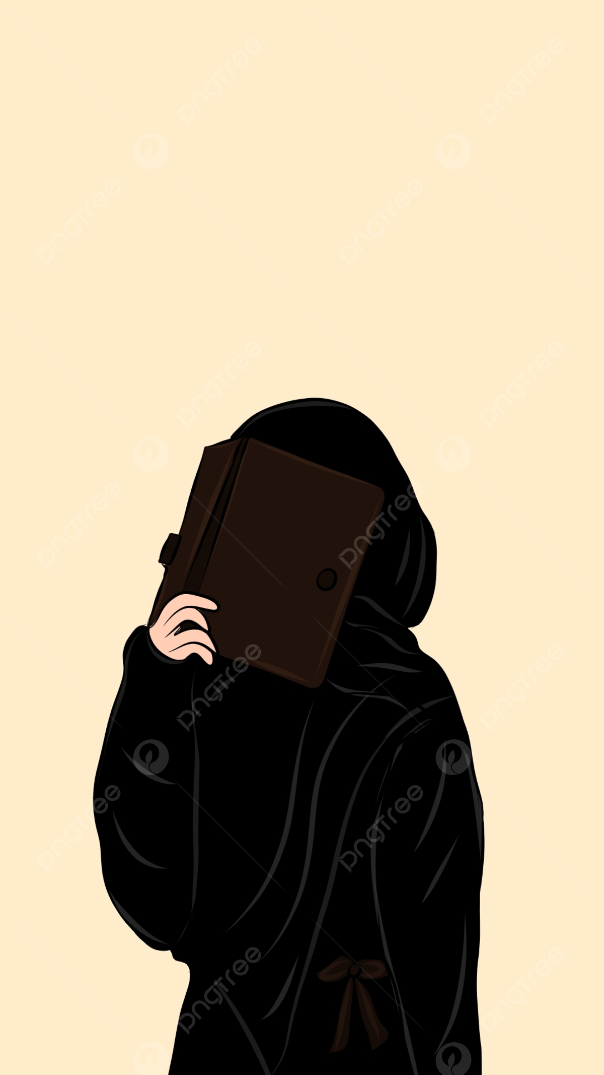 1200x2133 Aesthetic Muslimah Cartoon Background