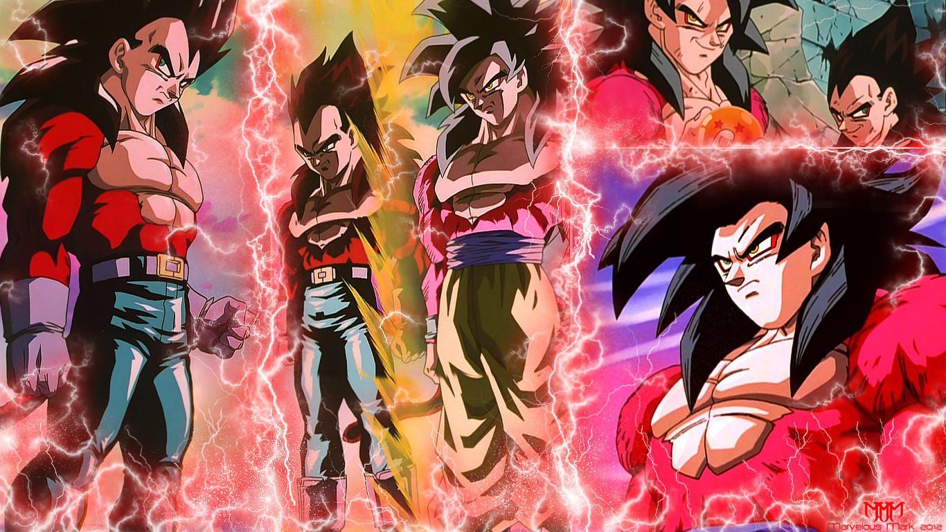 1366x768 SS4 Vegeta and Goku Wallpaper
