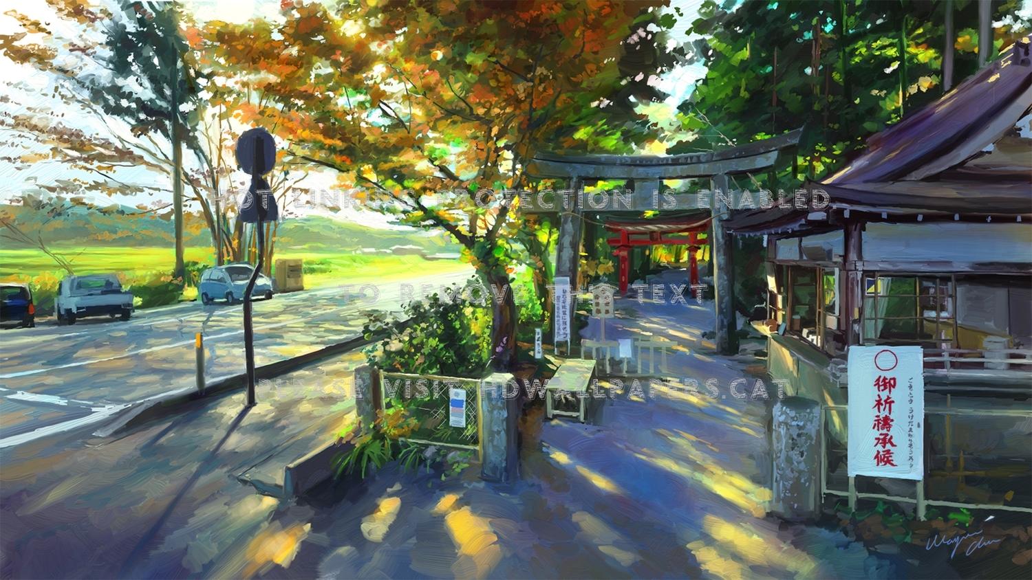 1500x844 Anime Japan Scenery Wallpaper