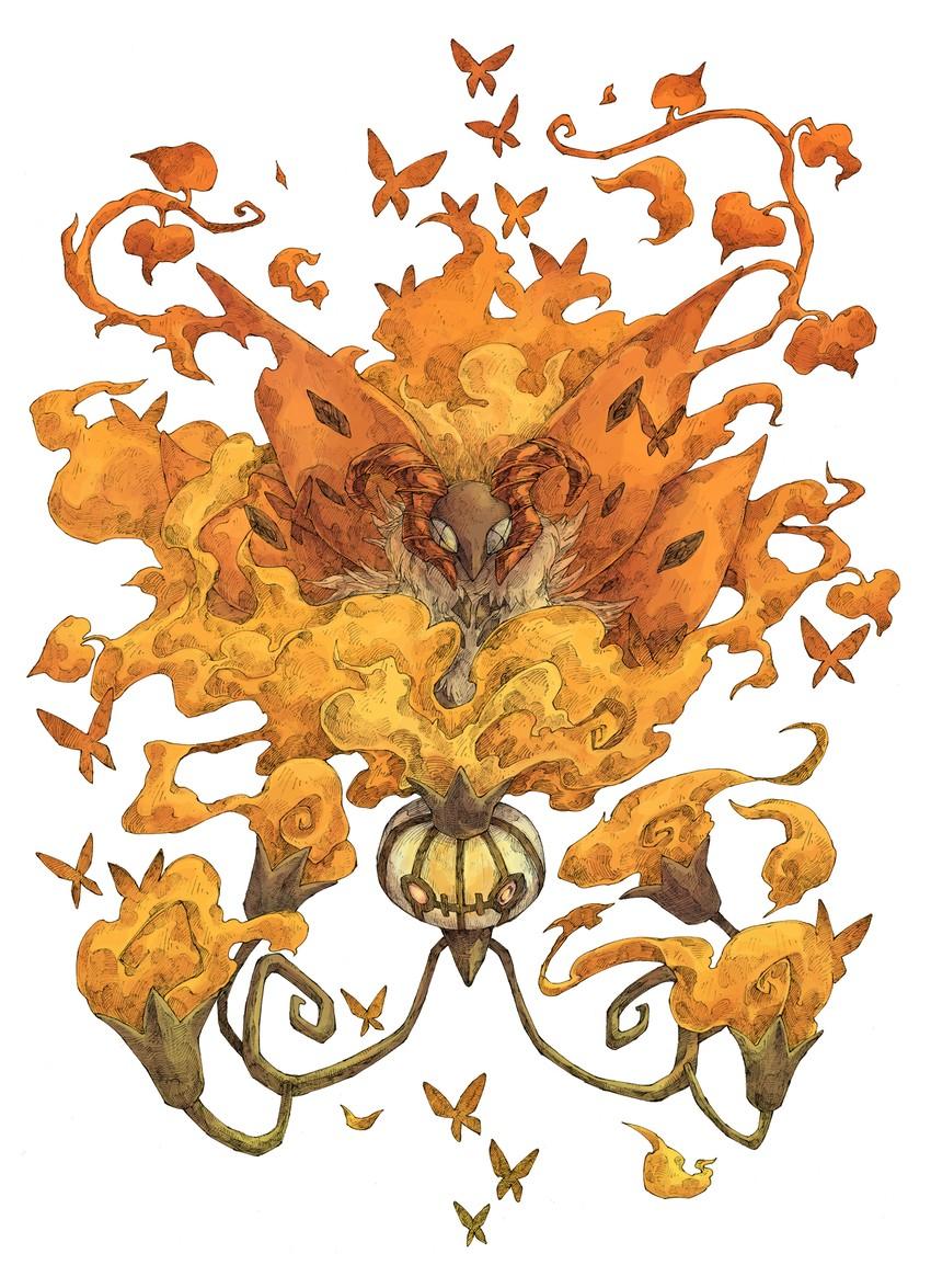 850x1175 chandelure and volcarona (pokemon) drawn