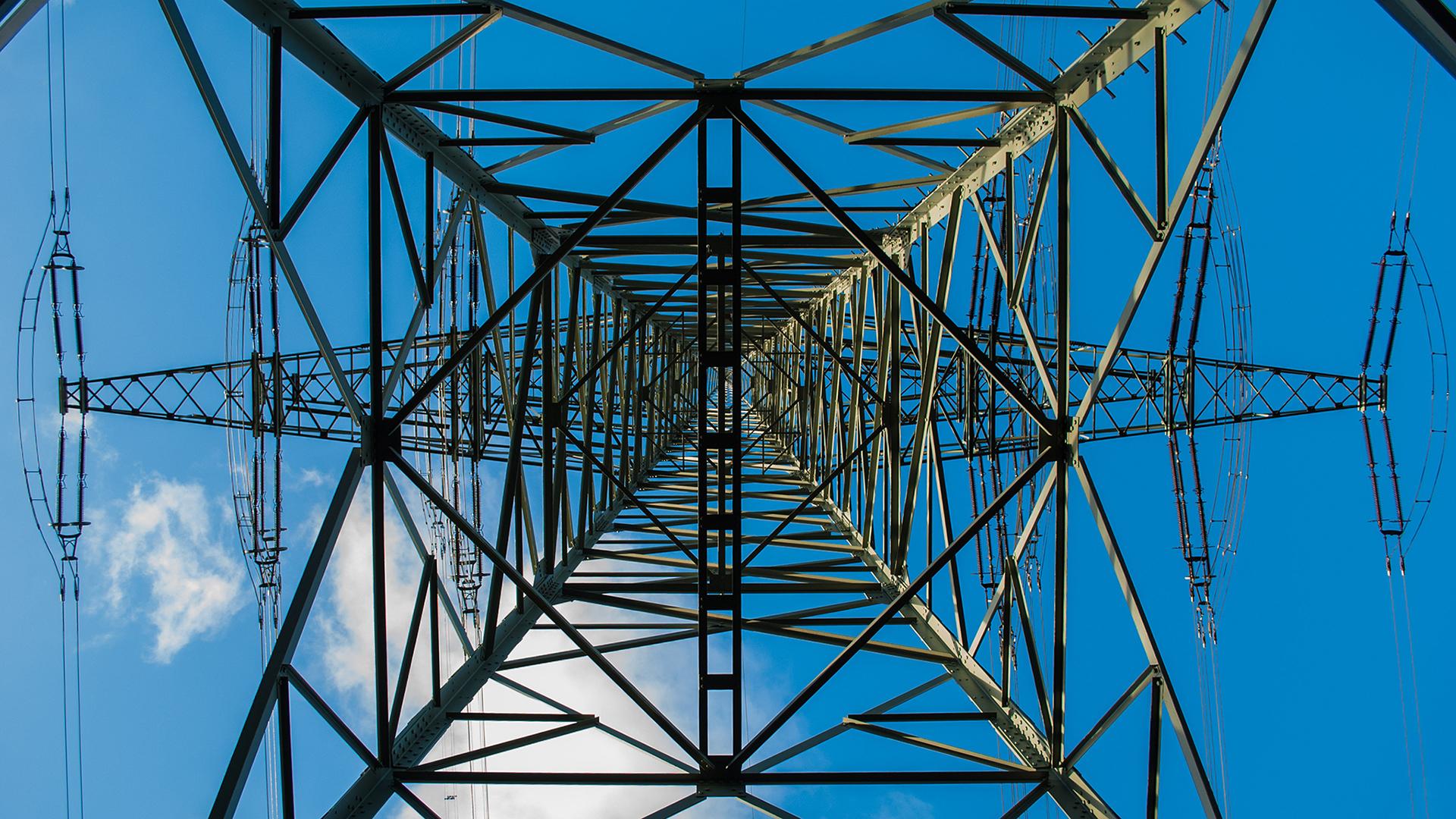 1920x1080 Power Lines Tower Electric Electricity Clouds Sky Structure Wallpaper:1920x1080