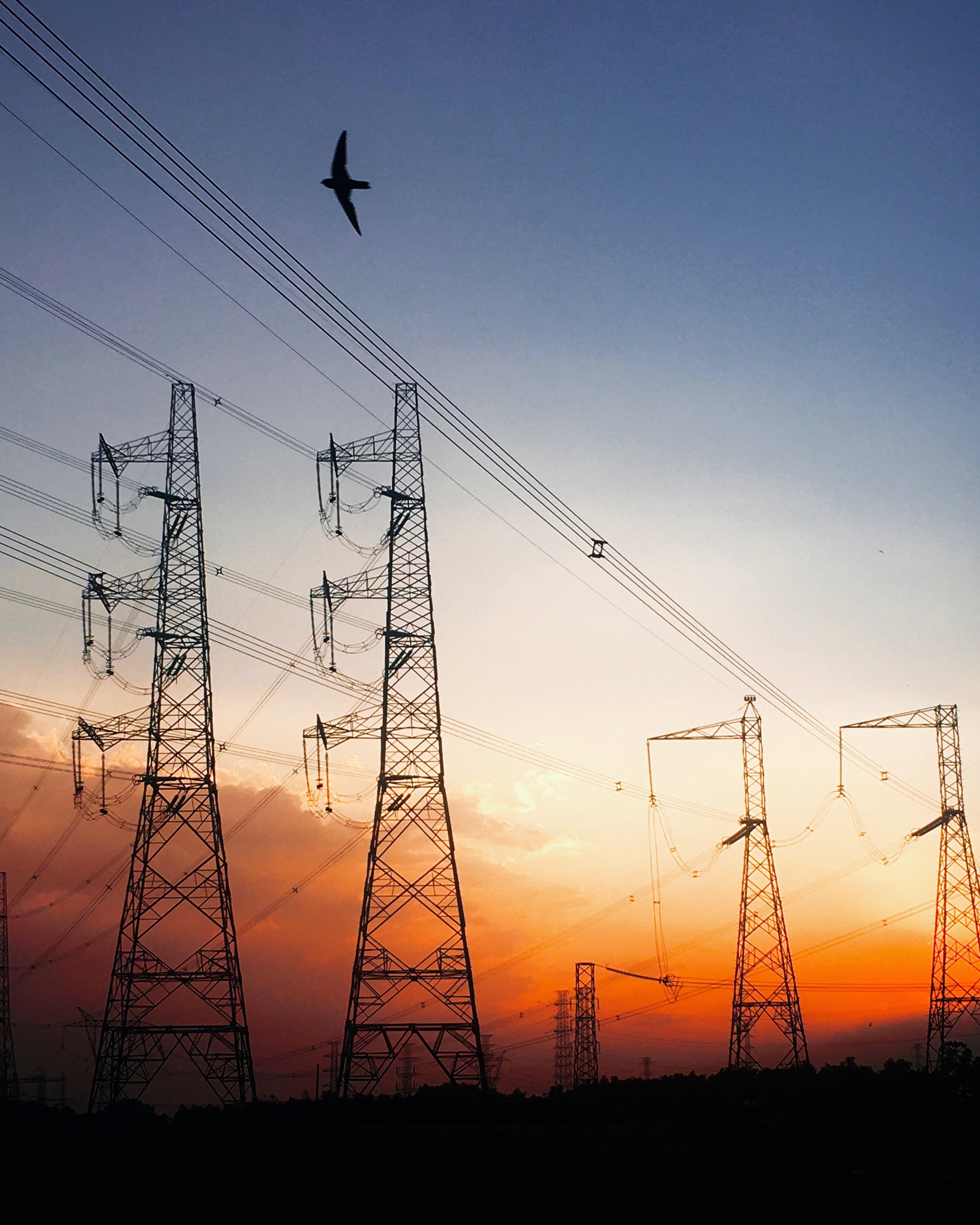3024x3780 Transmission Towers Under Sunset · Free