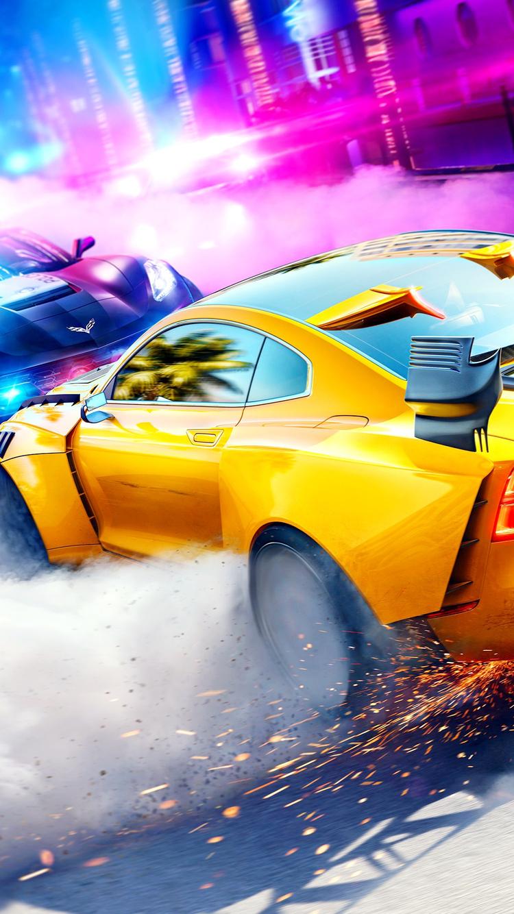 750x1334 Download Need for Speed: Heat, Need, For, Speed:, Heat, Cars, Automobile, Volvo, Polestar, Chevrolet, Corvette, Police, 2K, 3K Wallpaper in 750x1334 Resolution