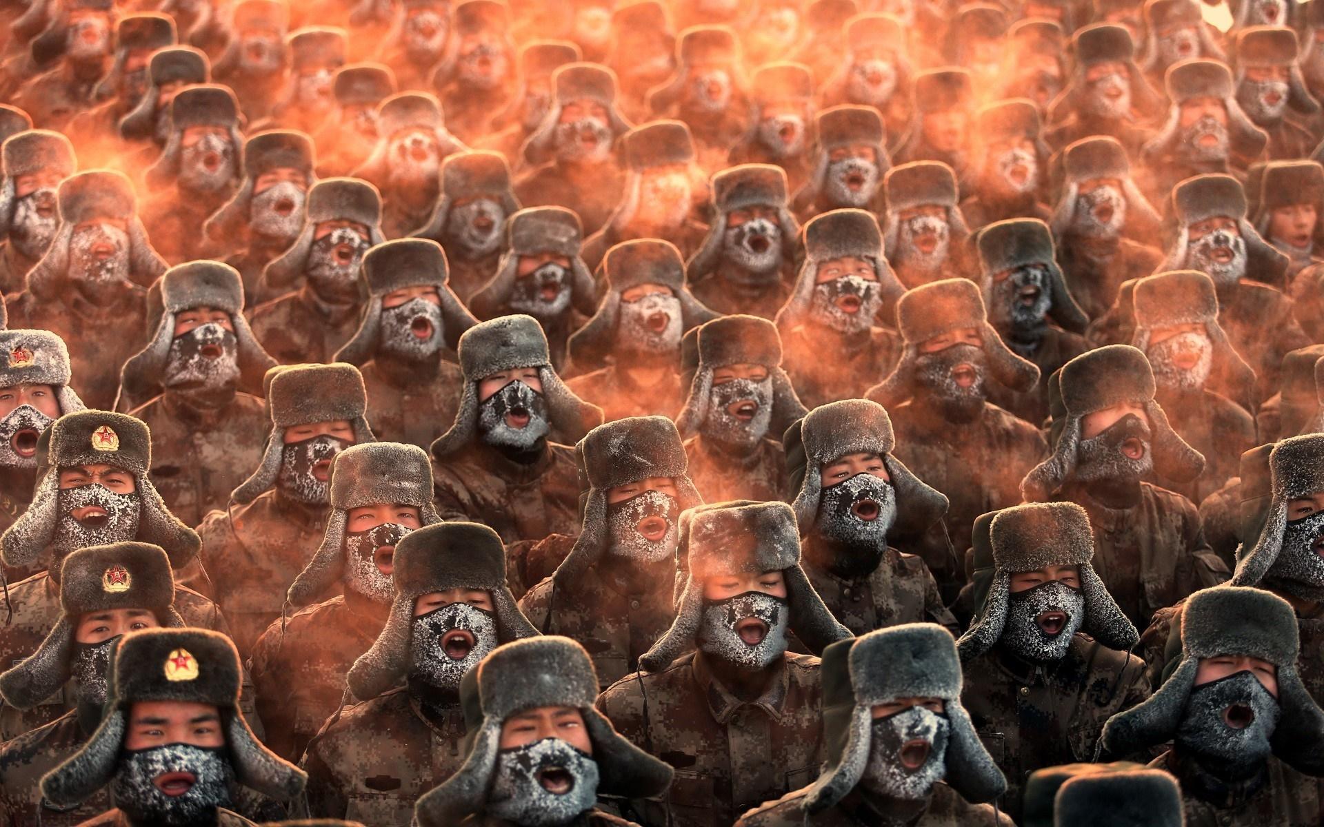 1920x1200 people, China, open mouth, Asian, military, army, Chinese, audience, group of people, orchestra, crowd, screenshot Gallery HD Wallpaper