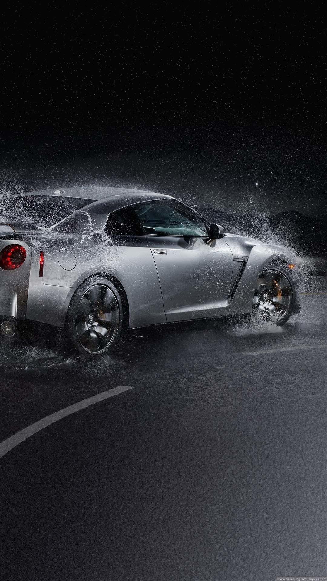 1080x1920 Nissan GTR Sport Car Rain iPhone 6 Plus HD Wallpaper