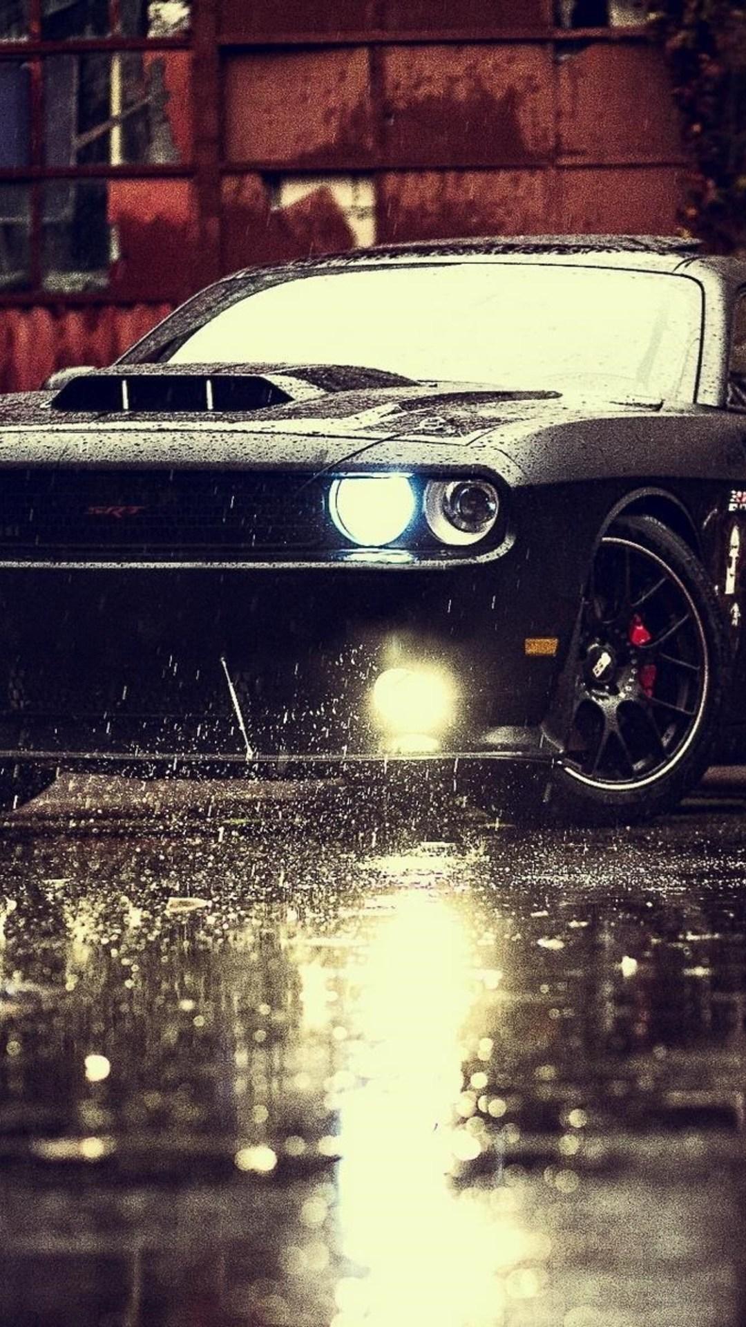 1080x1920 1080x1920 dodge challenger, cars, rain for iPhone 8 wallpaper