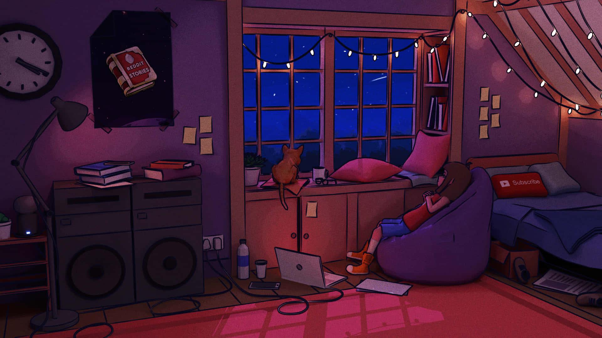 Step into Nostalgia: 90s Vaporwave Room with Chill Vibe, Lofi Background -  Free 4K Wallpaper for PC Setup in 2023