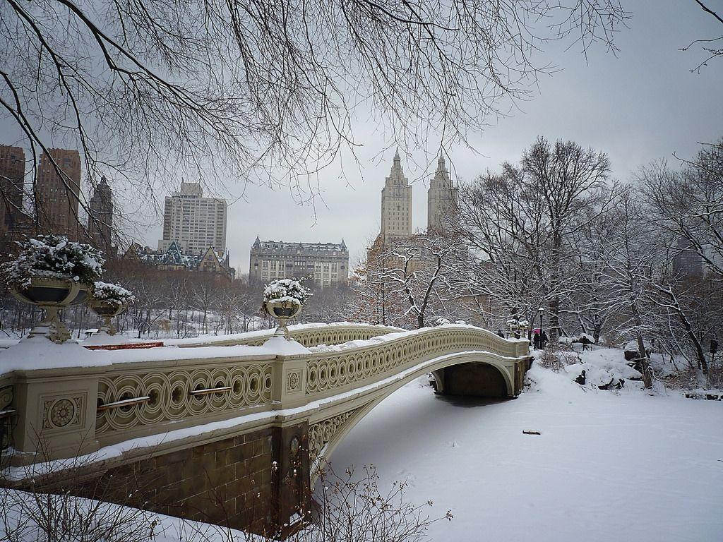 1024x768 New York Winter Wallpaper