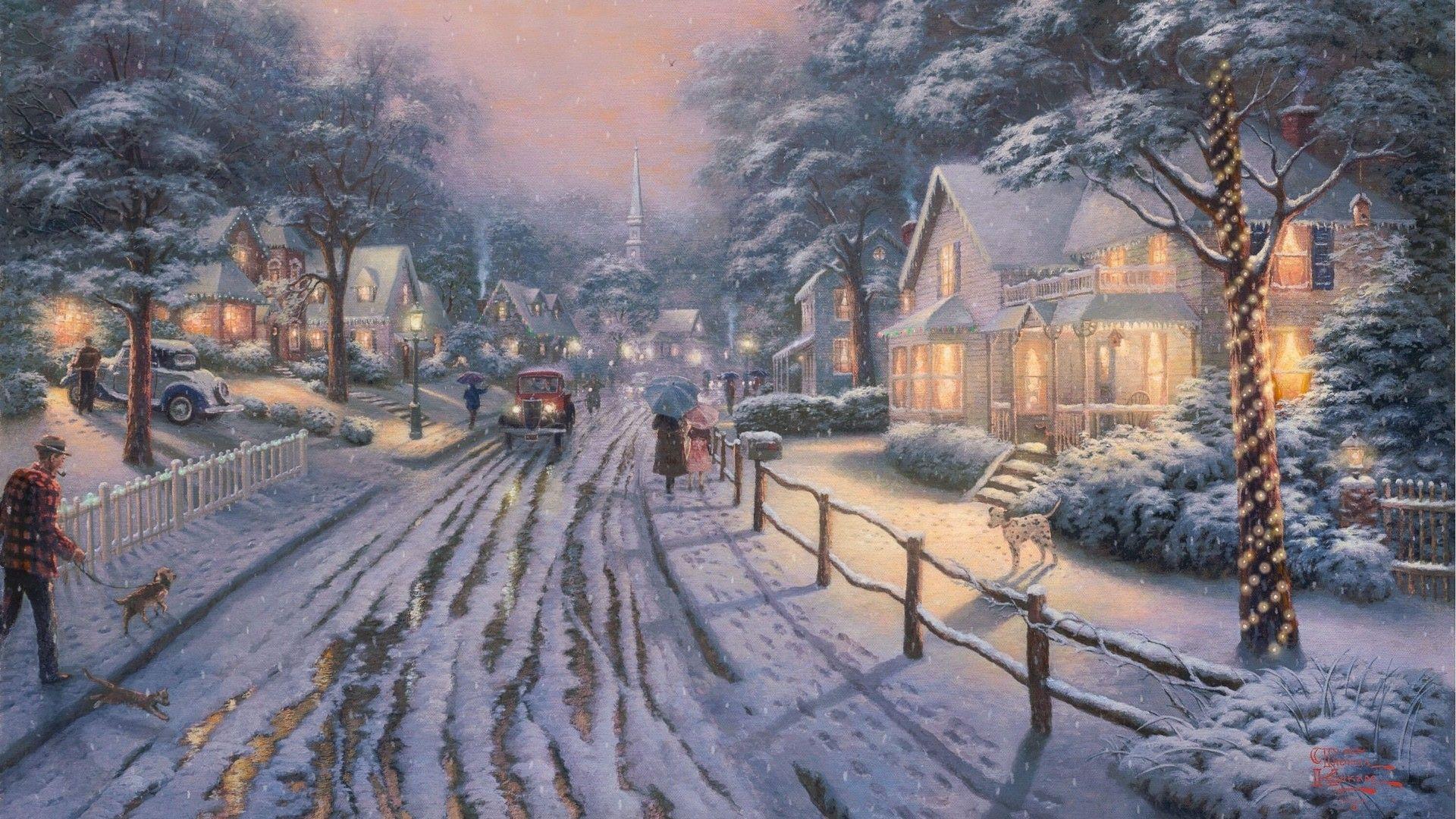 1920x1080 Winter in the City Wallpaper