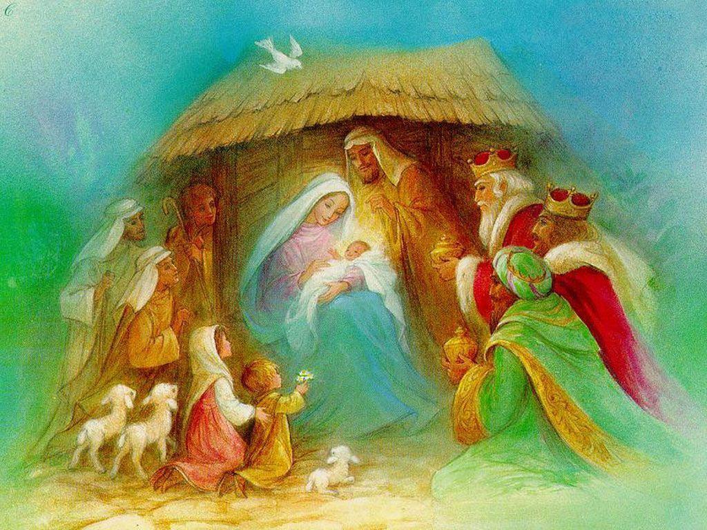 1024x768 nacimiento de jesus.. wallpaper de: Pintura nacimiento de jesus