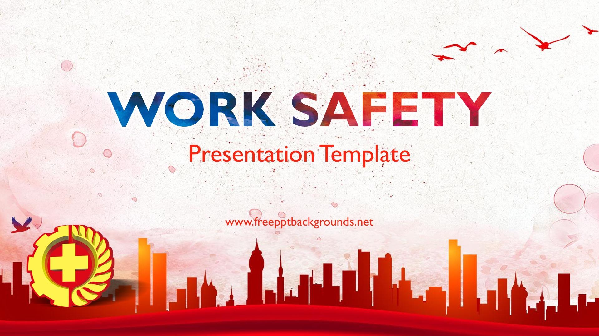 1920x1080 Work Safety Powerpoint Templates & Landmarks, Red PPT Background and Templates