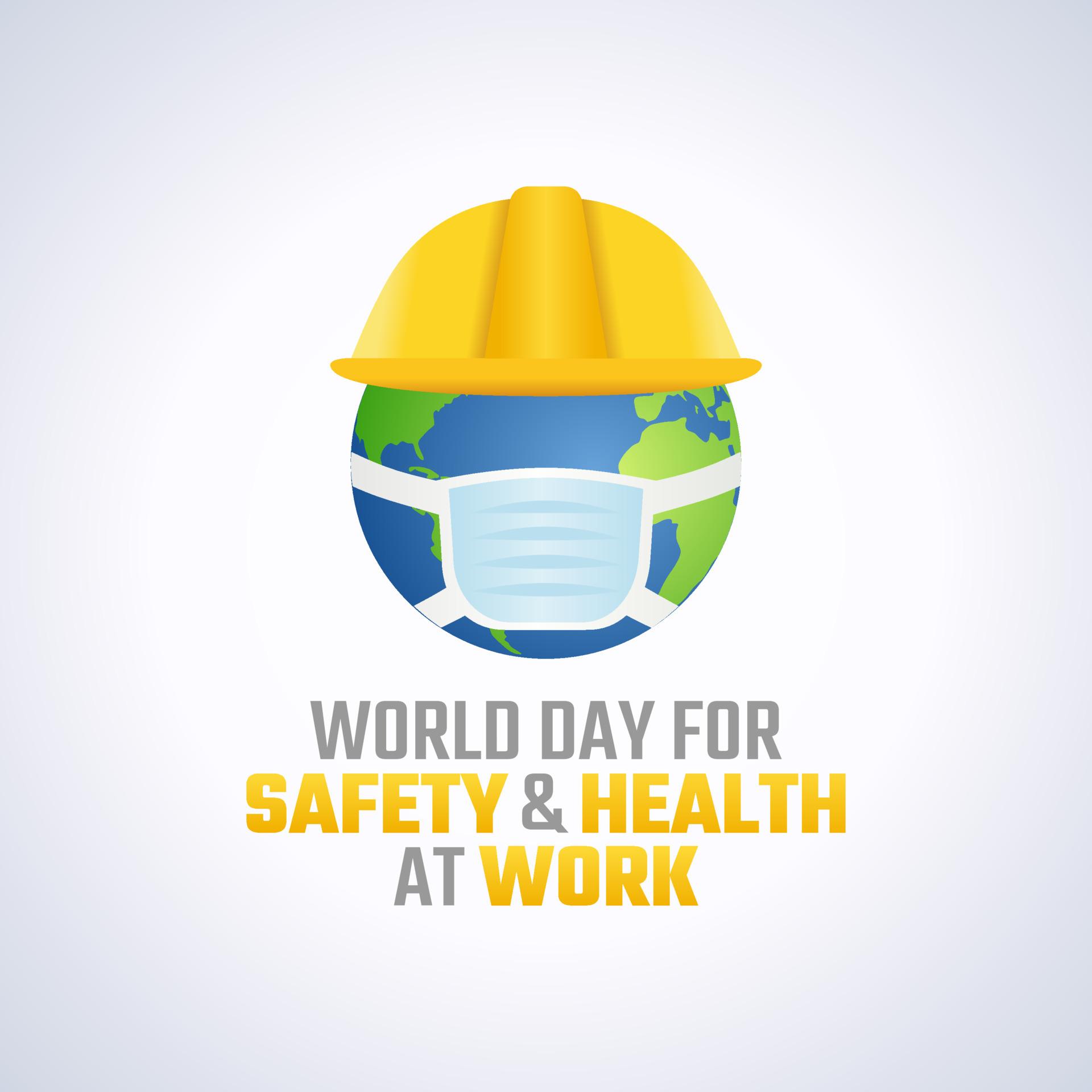 1920x1920 vector graphic of world day for safety and health at work good for world day for safety and health at work celebration. flat design. flyer design.flat illustration