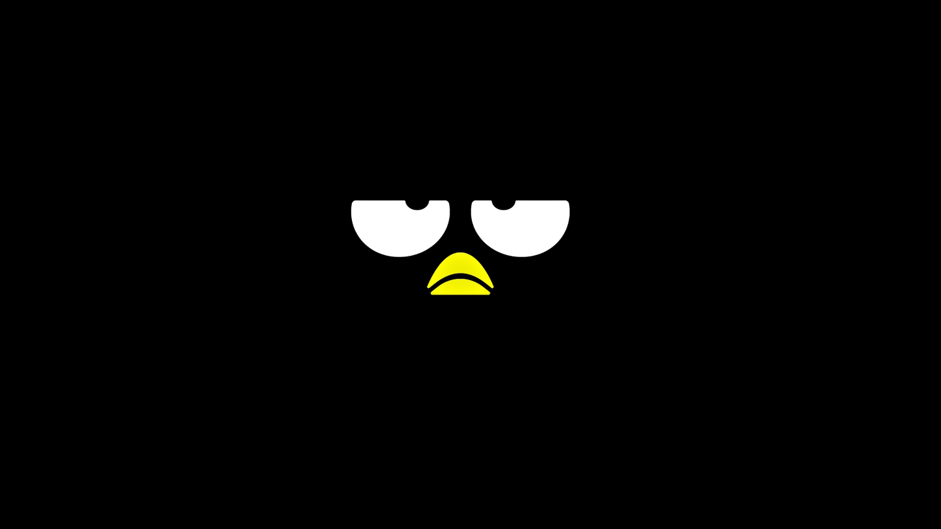 1920x1080 Sanrio Badtz Maru Hello Kitty Minimalism Black White Yellow Maru Badtz Black Background Simple Backg Wallpaper:1920x1080