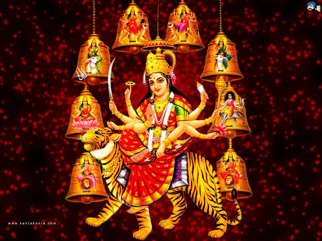 1024x768 Mini Treasures: Durga Wallpaper Navratri Hindu Goddess Durga Kali