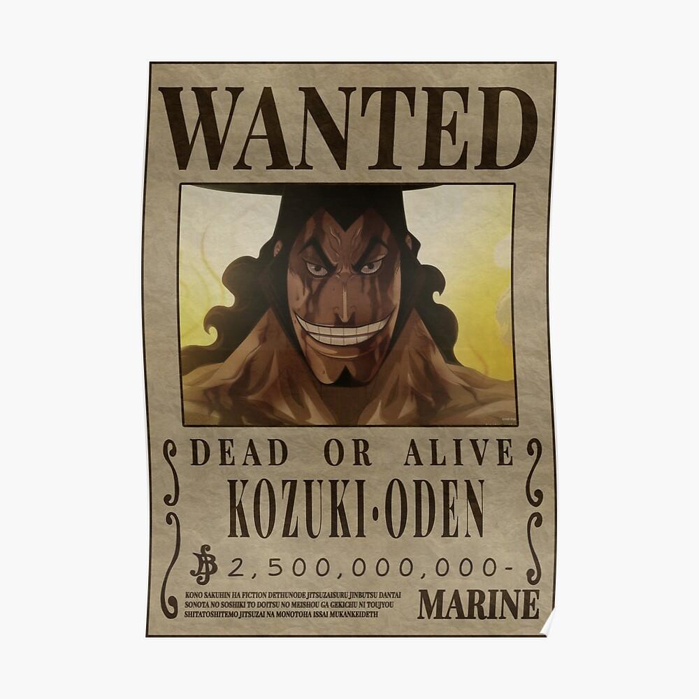 1000x1000 Kozuki Oden Bounty One Piece Wanted Poster Sticker