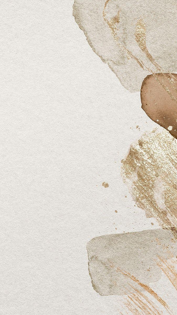 675x1200 Simple cream mobile wallpaper, golden brushstroke, watercolor style. free image by rawpi in. para iphone, Ideias instagram, Wallpaper femininos