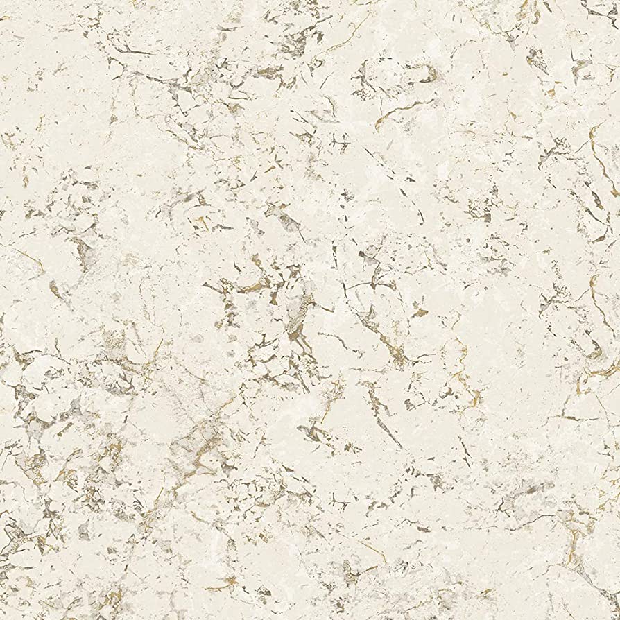 894x894 Norwall FH37522 Minimal Marble Prepasted Wallpaper, Cream, Vanilla, Light Brown, Metallic Gold