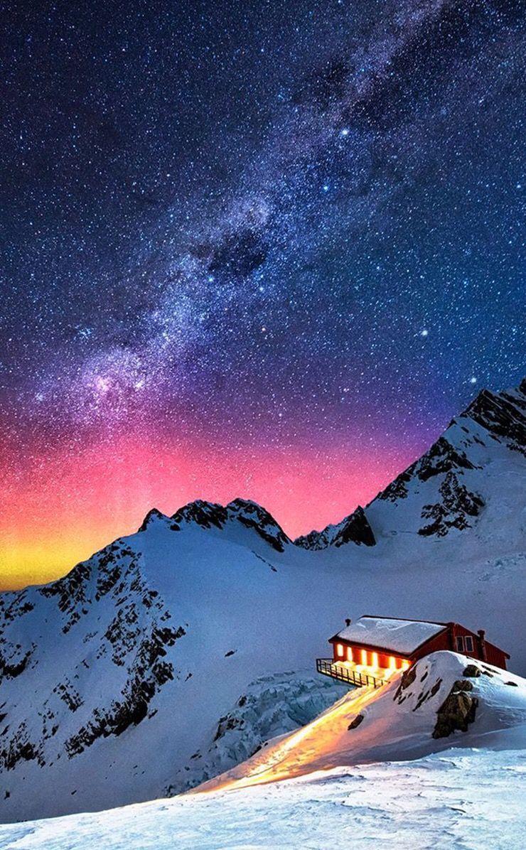 740x1196 Night sky mountains wallpaper. Wallpaper. Sky, Milky way, Snow