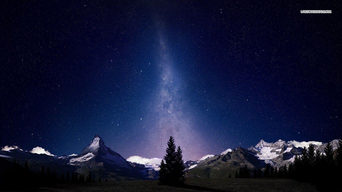 1366x768 Starry Night Sky Wallpaper