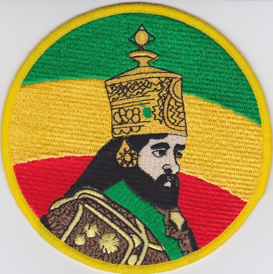 1126x1130 Embroidered Patch : Emperor Haile Selassie (Large) Land Muzik Store