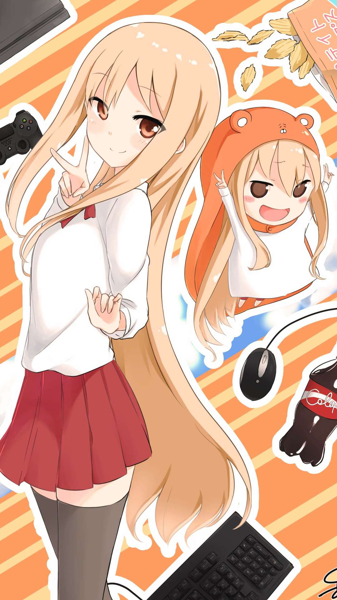 1080x1920 Orange Anime Wallpaper for iPhone and Android