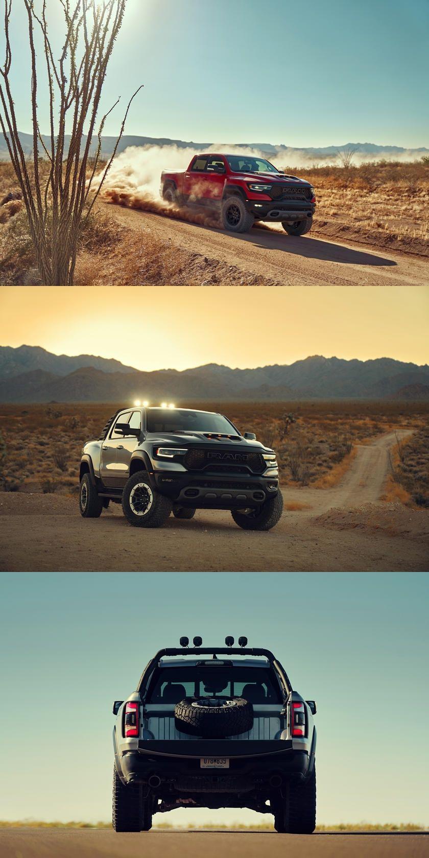 840x1680 Ram 1500 TRX Arrives As Most Powerful Truck. In The World. The supercharged V8 engine produces 702 horsepower!. Trx, Trucks, Dodge trucks ram