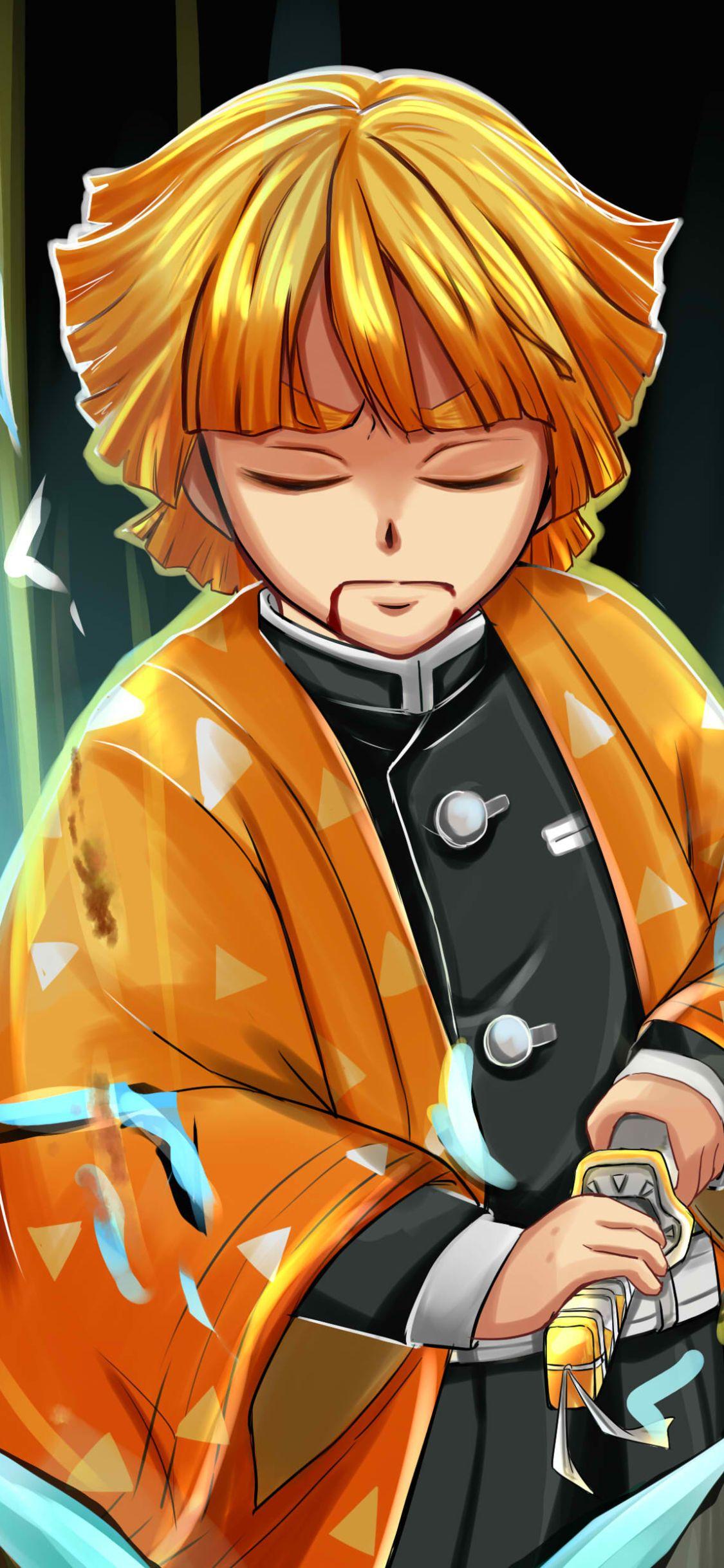 1125x2436 Zenitsu Slayer aka Kimetsu No Yaiba. Anime, Popular anime, Character wallpaper