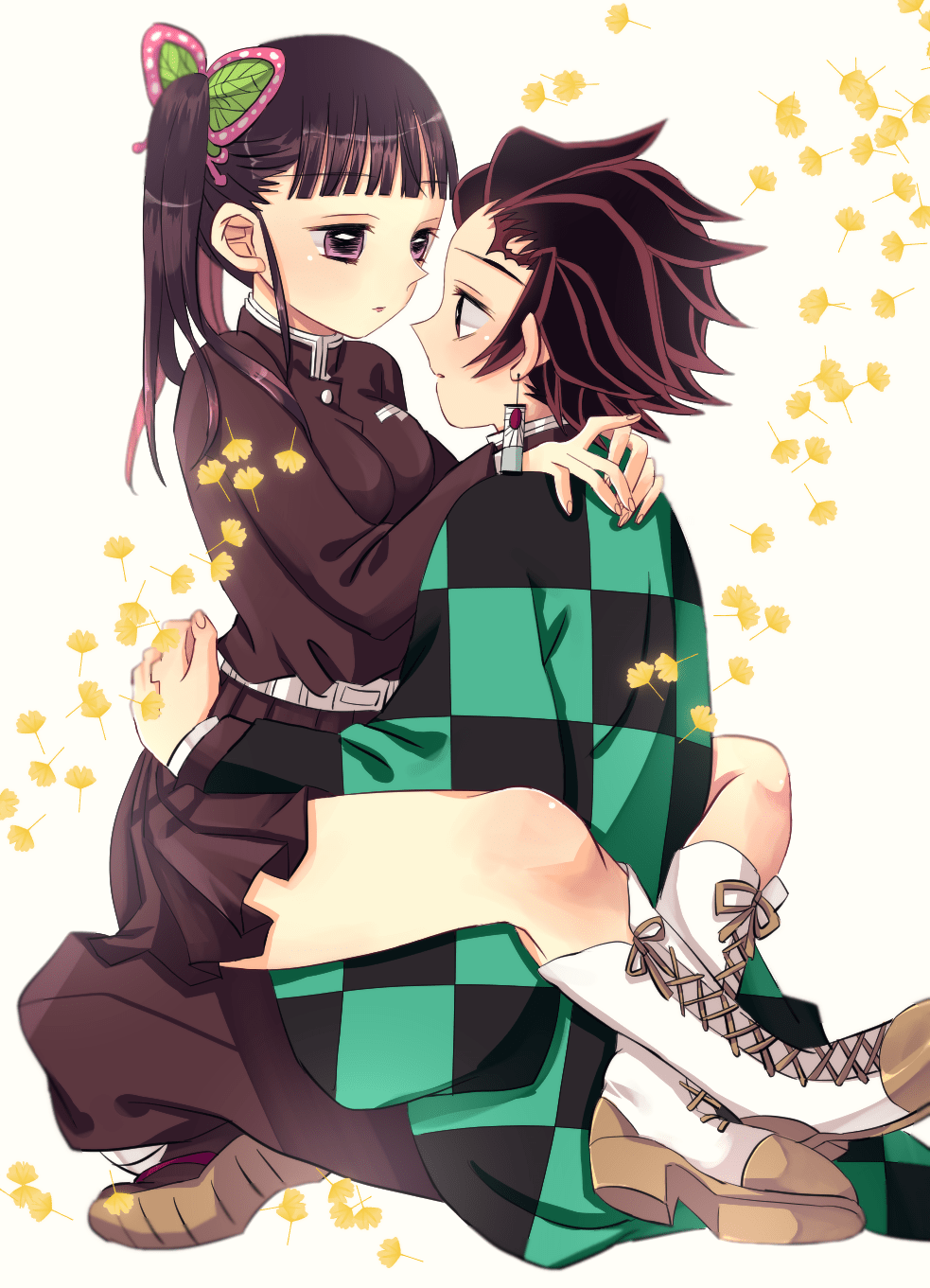 983x1361 kamado tanjirou and tsuyuri kanao (kimetsu no yaiba) drawn by shirokuma_(shiropan777)