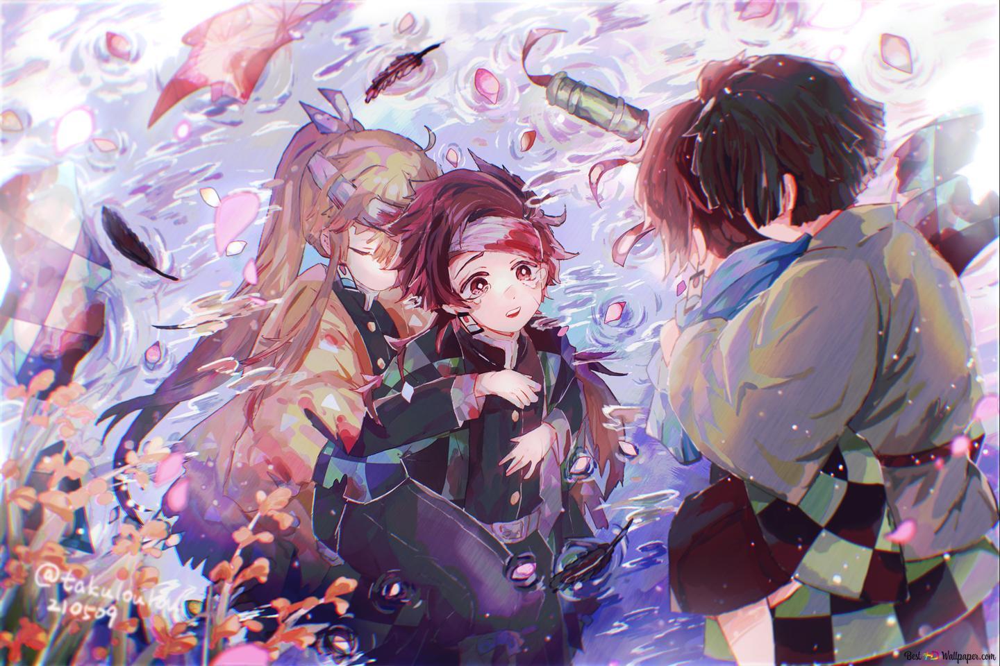 1440x960 Zenitsu Agatsuma & Tanjiro Kamado Slayer HD wallpaper download