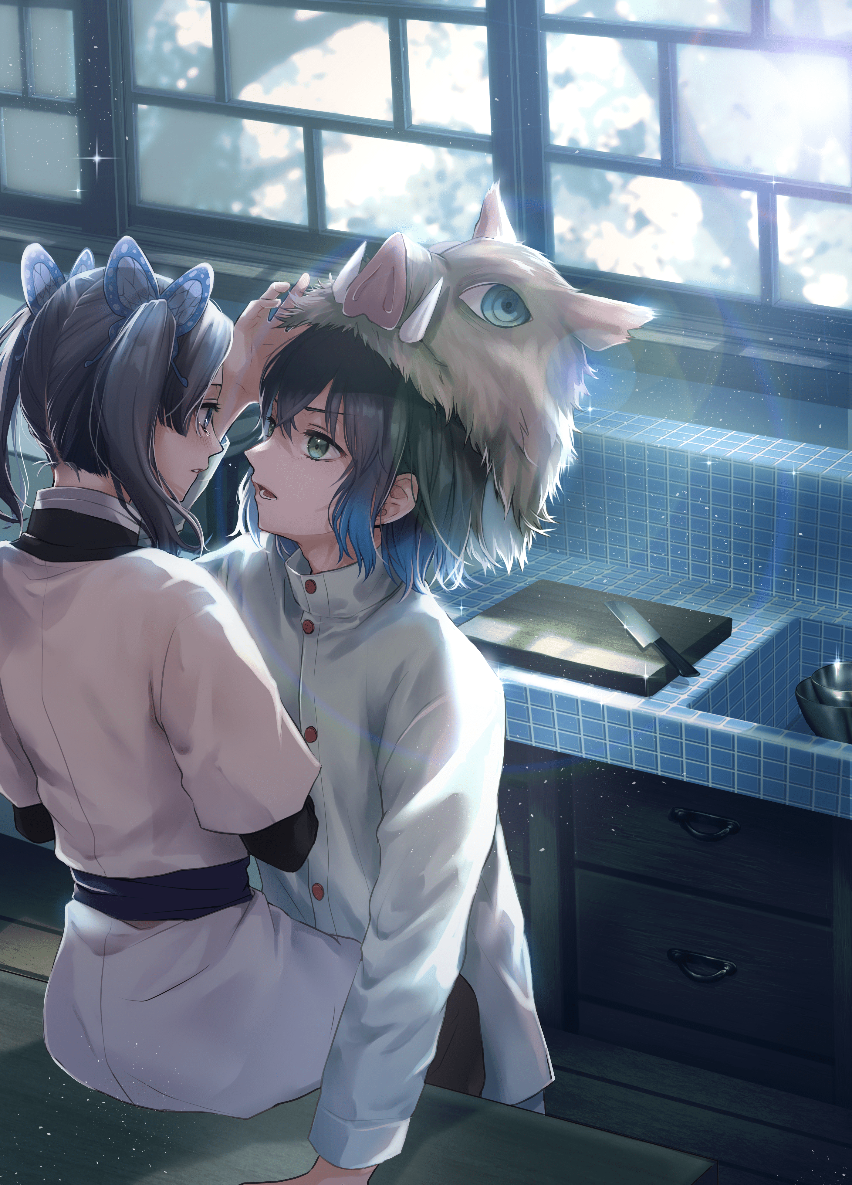 2808x3904 Download 1440x3120 Hashibira Inosuke, Kanzaki Aoi, Kimetsu No Yaiba, Demon Slayer, Anime Couple Wallpaper for Huawei Mate 20 Pro, LG G7 ThinQ, LG V40 ThinQ