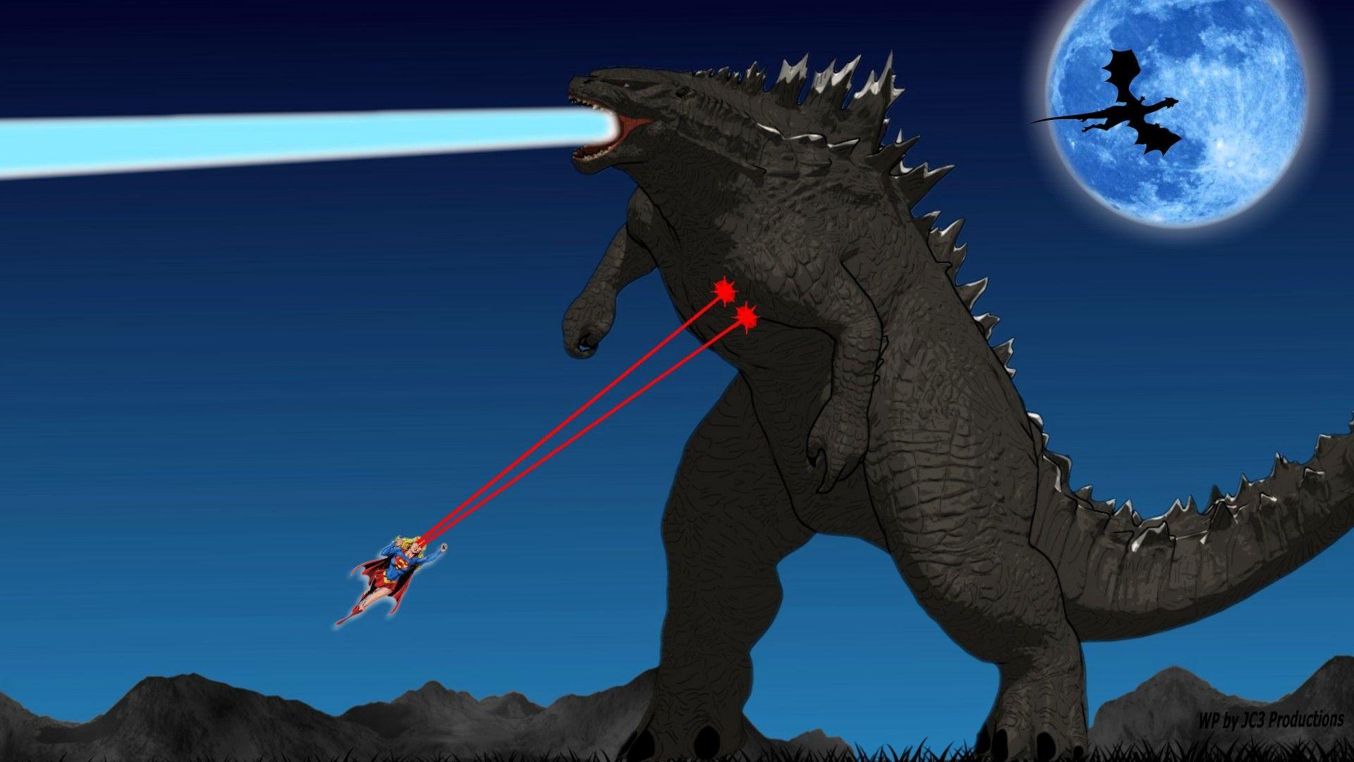 1920x1080 DC Comics image Supergirl vs Godzilla HD wallpaper and background