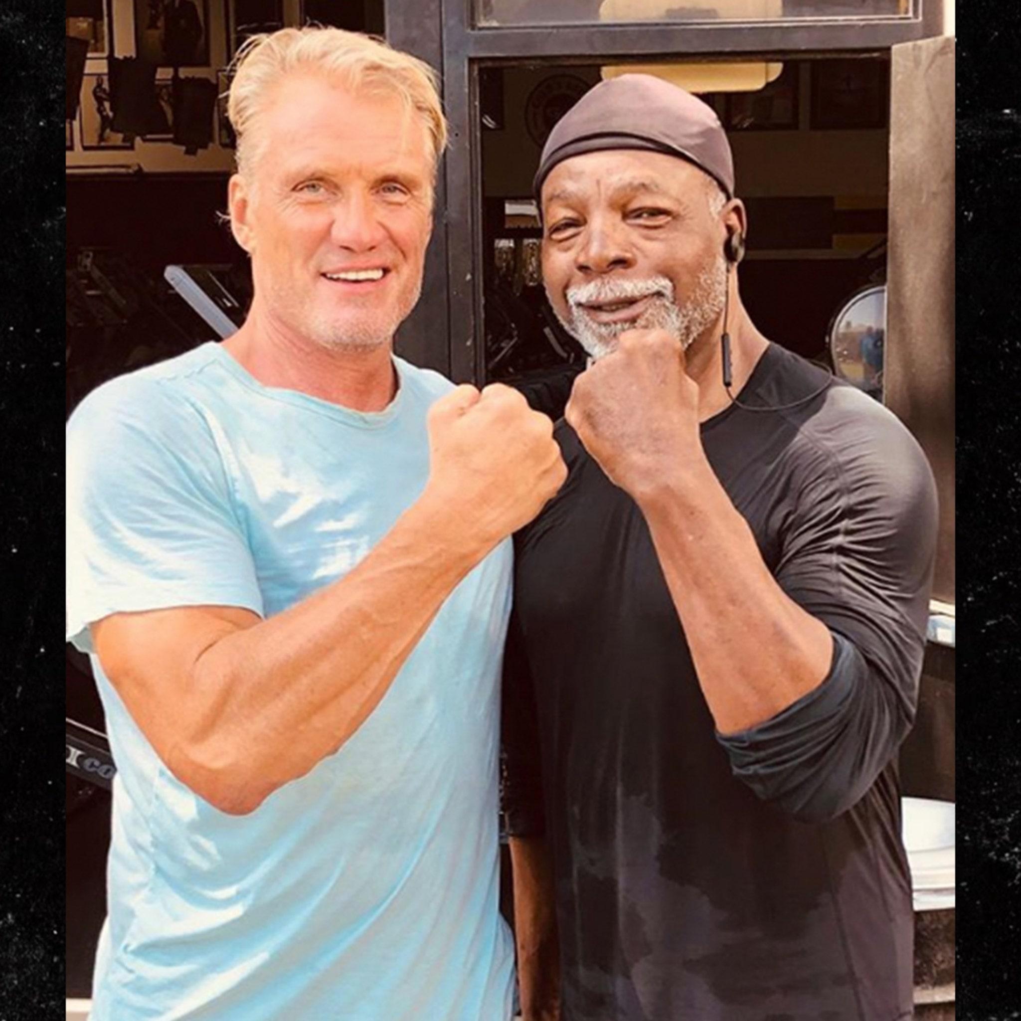 2048x2048 Ivan Drago and Apollo Creed, Rematch at Venice Beach!