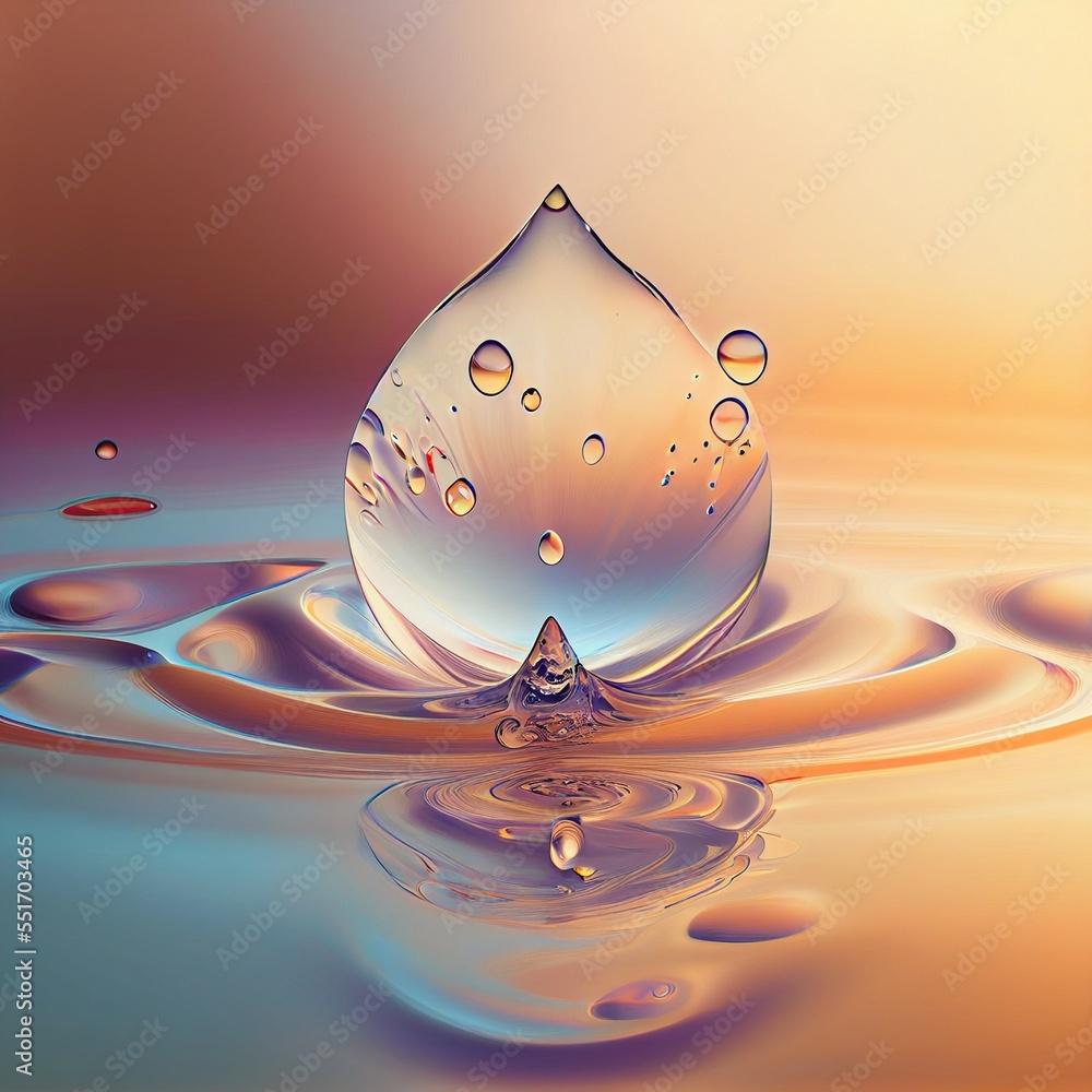 1000x1000 Water Drop Soft Color Abstract Wallpaper Stock Illustration