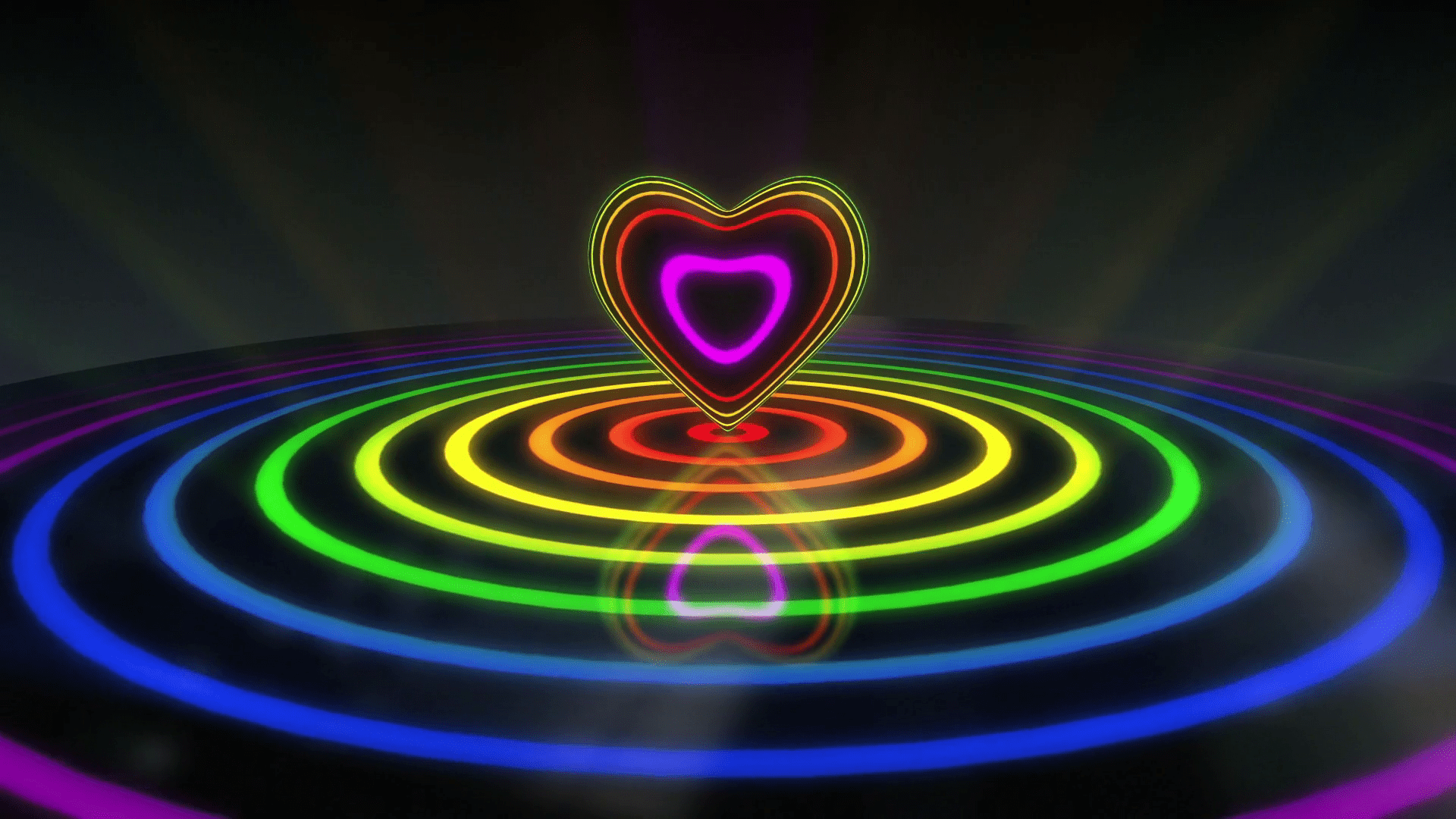 1920x1080 Glowing Heart With Colorful Illuminated Stock Motion Graphics SBV 313109635