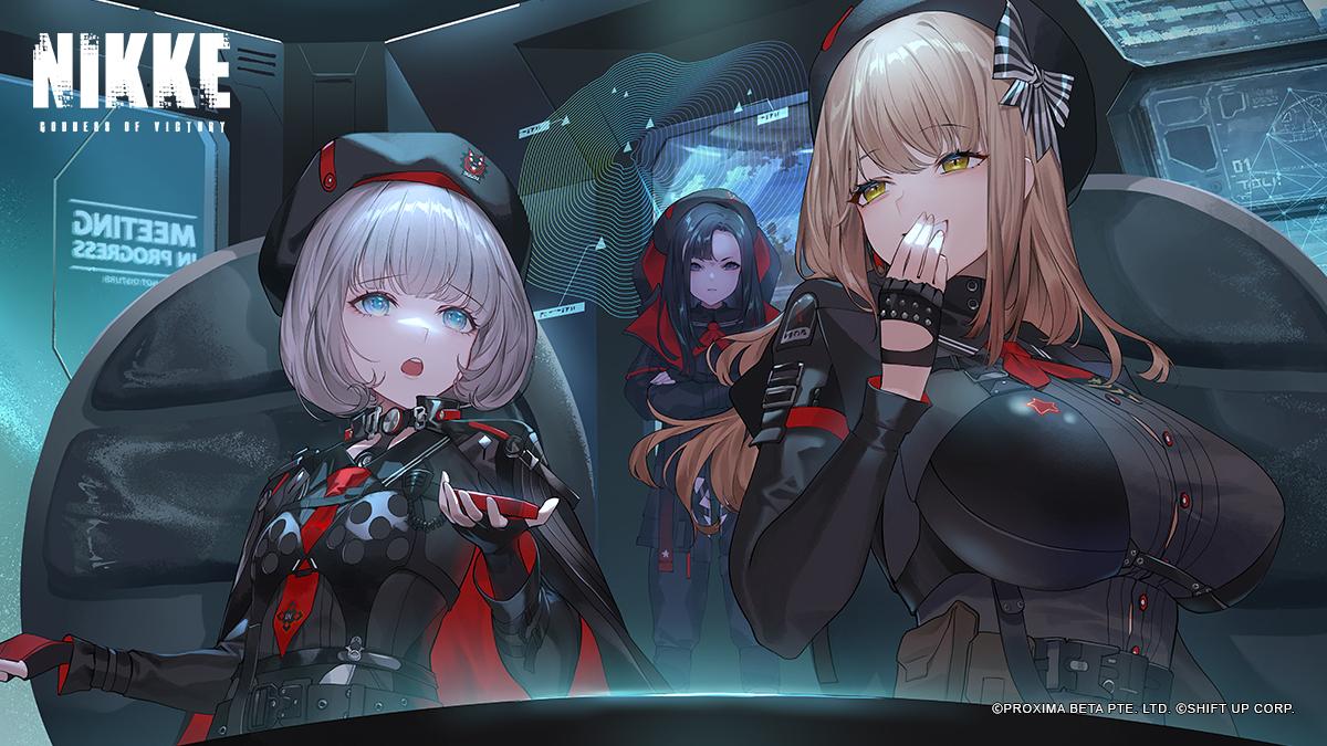 1200x675 GODDESS OF VICTORY: NIKKE - 【NIKKE Illustration】 Check out the Absolute squad illustration by REEH ! Whilst the 3 of them are completing a combat brief report, Eunhwa looks unhappy as