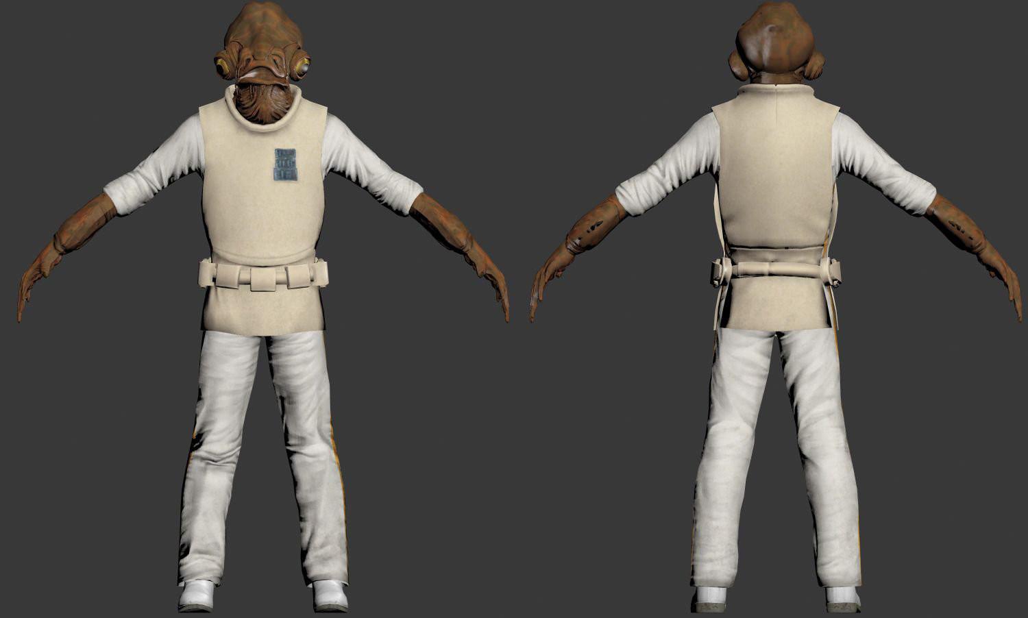 1500x902 Admiral Ackbar Wars 3D Model