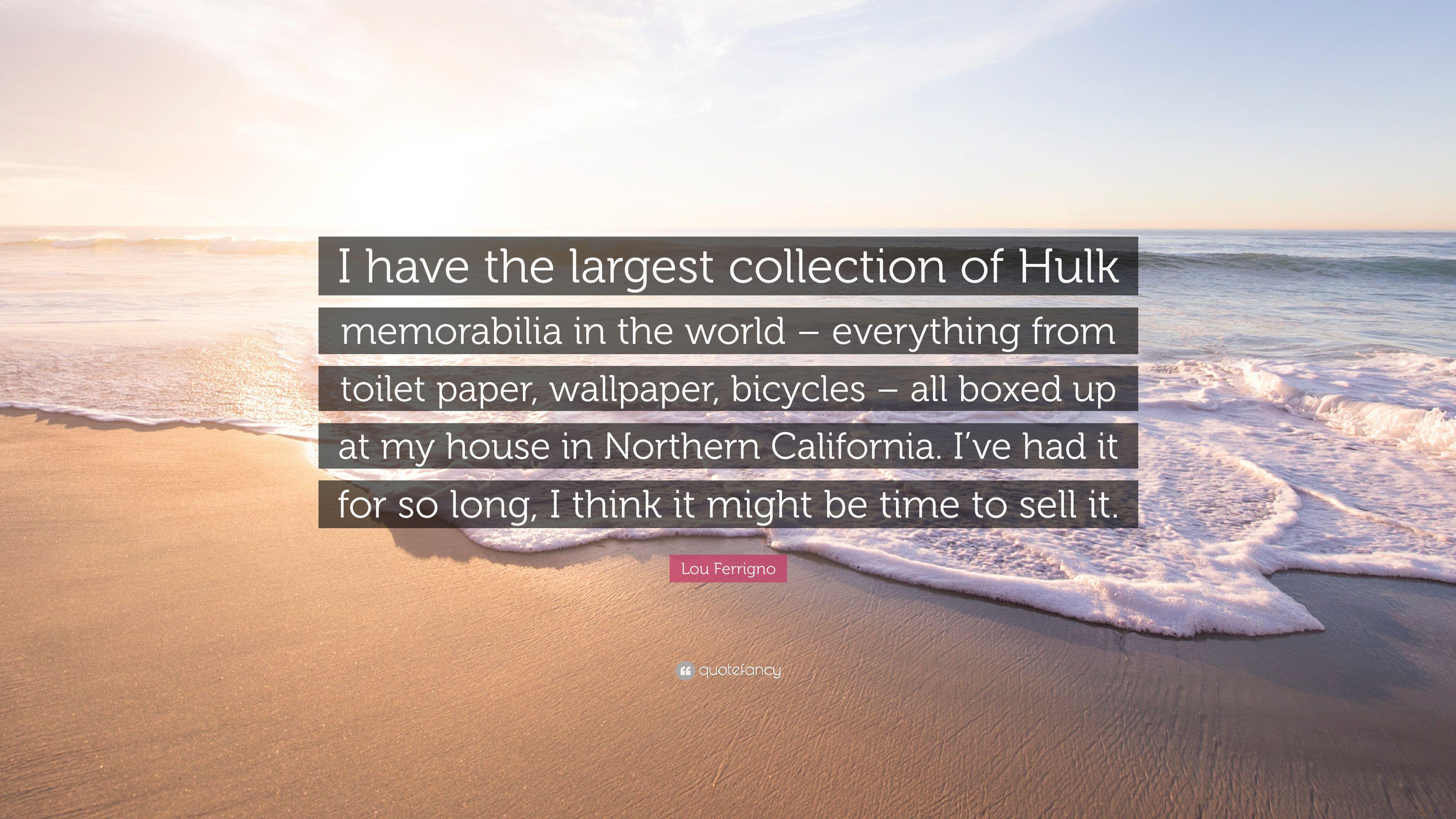 3840x2160 Lou Ferrigno Quote: “I have the largest collection of Hulk memorabilia in the world